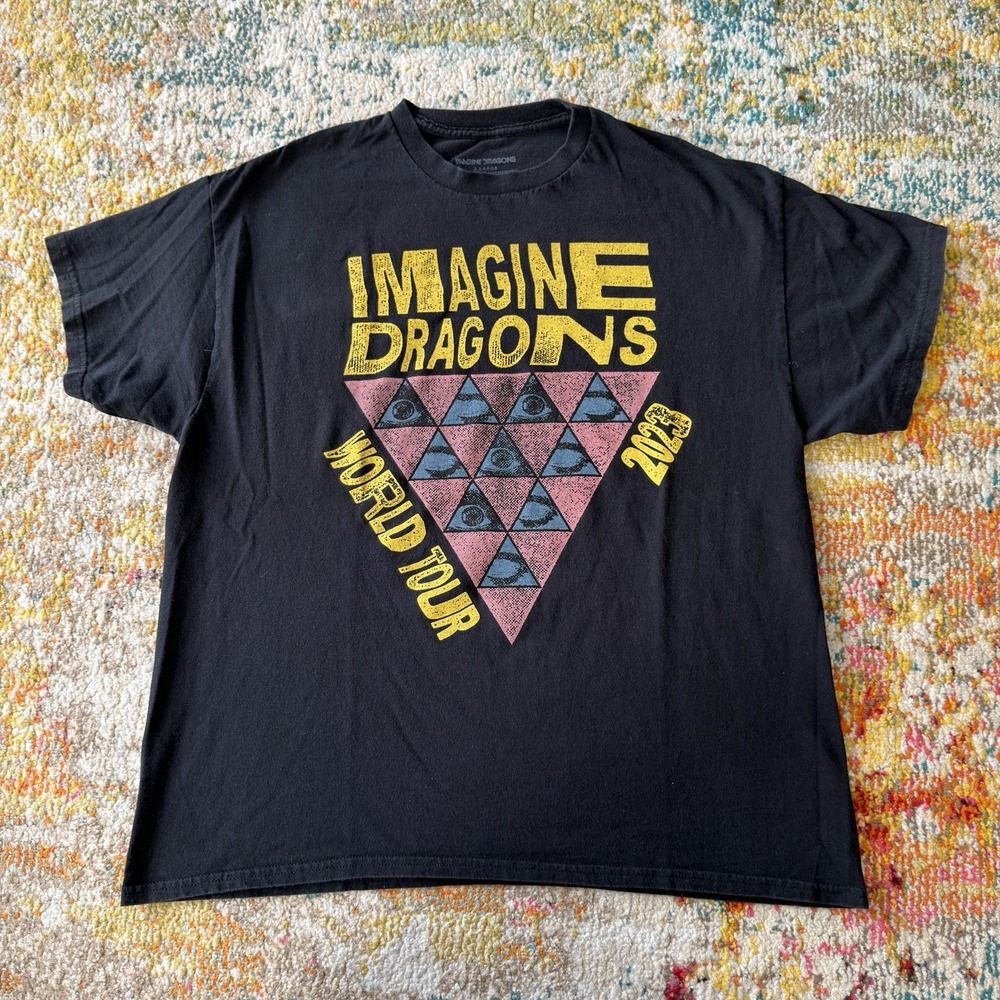 Imagine Dragons World Tour 2023 Mens Graphic T-Shirt Black XL Concert Merch